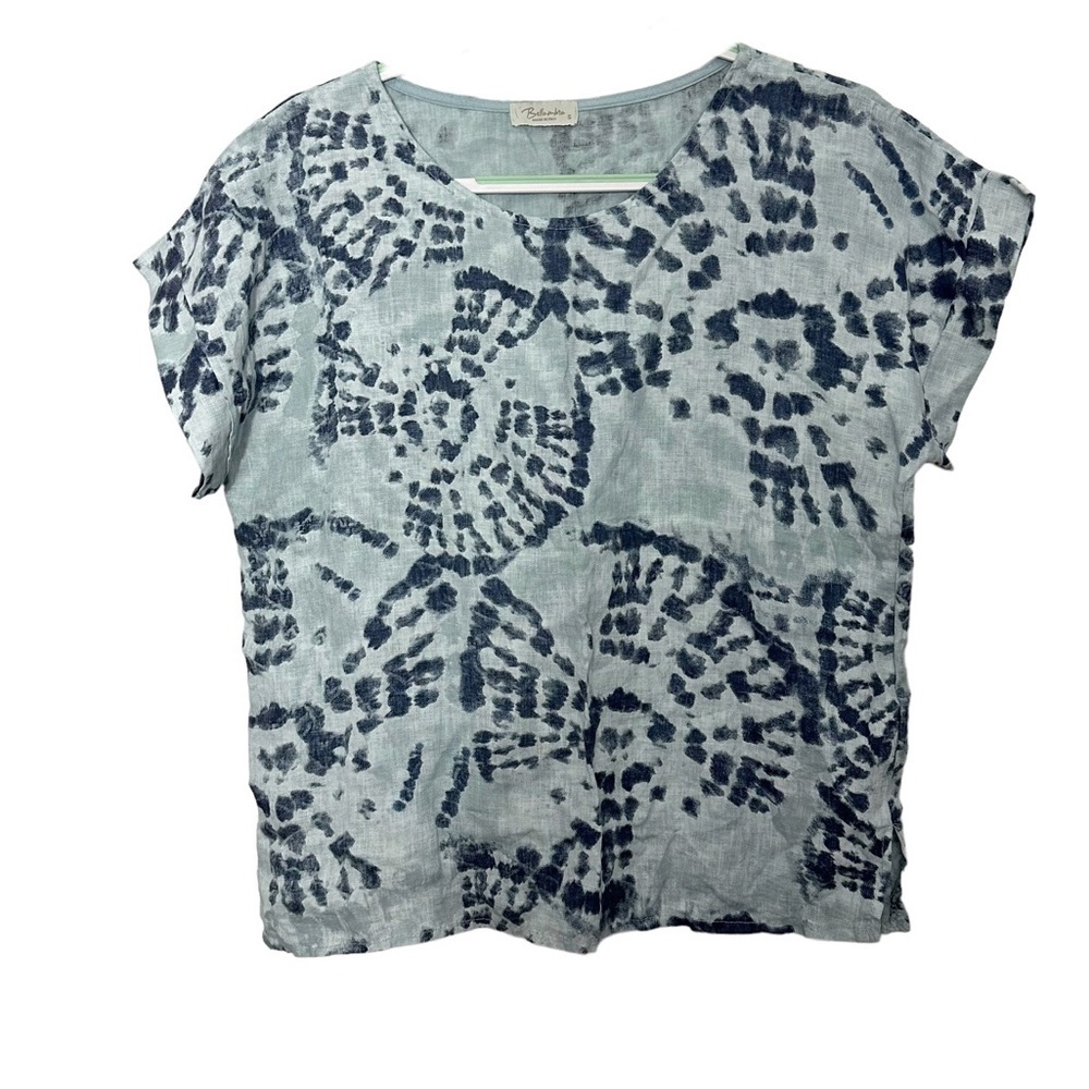 Bella Umbra Linen Tie Dye Short Sleeve Top